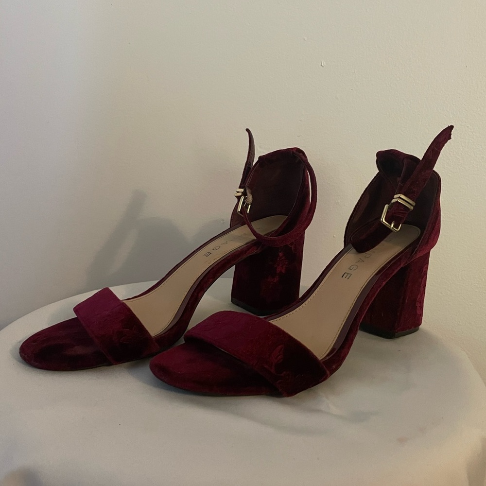 Rampage burgundy block heels
